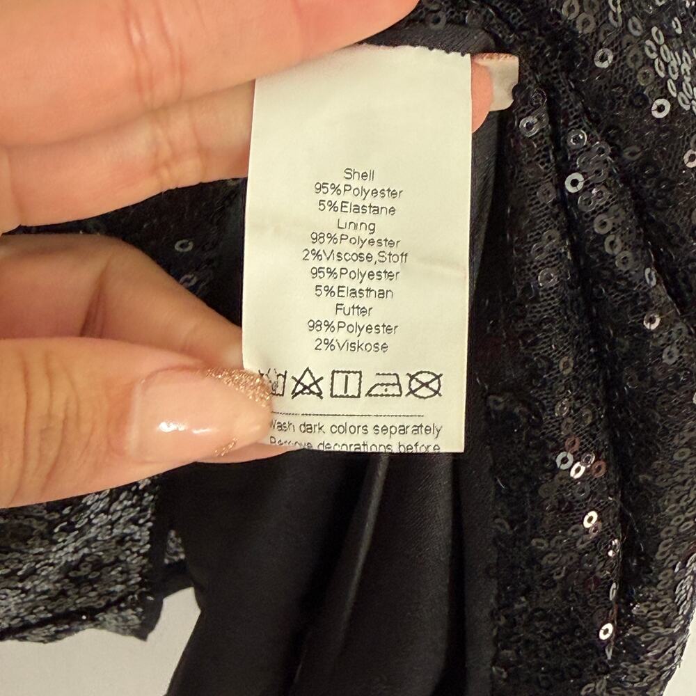 Grace Karin Sheath Dress NWT Plus Size 2XL Black Sequin One Shoulder Sparkly - Picture 10 of 10